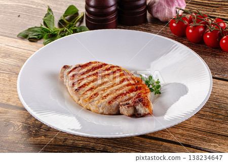 Juicy grilled pork fillet steak 138234647