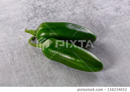 Raw ripe green jalapeno pepper 138234652