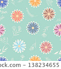 Colorful Daisy Flower Spring Seamless Pattern 138234655
