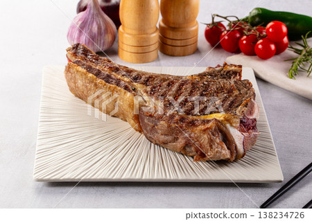 Grilled ribeye beef steak with bone Grilled ribeye beef steak with bone 138234726