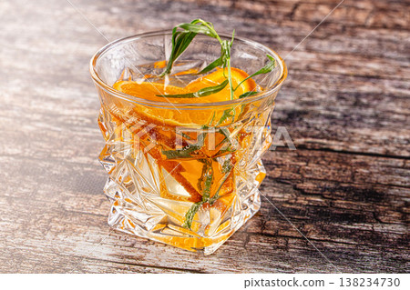 Orange cold lemonade with tarragon Orange cold lemonade with tarragon 138234730