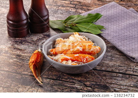 Natural fresh crab meat for salad Natural fresh crab meat for salad 138234732