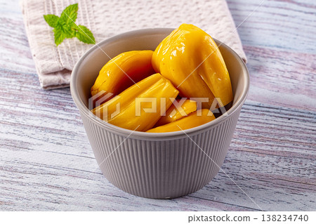 Canned sweet juicy yellow Jackfruit Canned sweet juicy yellow Jackfruit 138234740