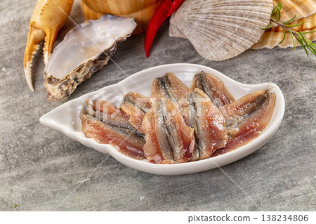 Anchovies fish salted fillet snack Anchovies fish salted fillet snack 138234806