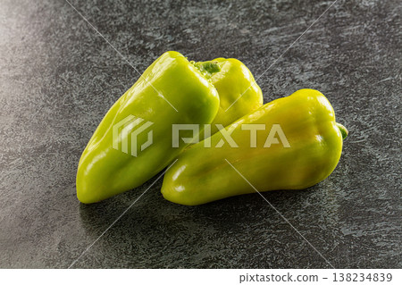 Green sweet Bulgarian bell pepper Green sweet Bulgarian bell pepper 138234839