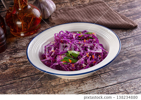 Salad with fresh pirple cabbage and carrot Salad with fresh pirple cabbage and carrot 138234880