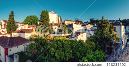 View of Obidos streets, Leiria district, Portugal, Panoramic view View of Obidos streets, Leiria district, Portugal, Panoramic view 138235202