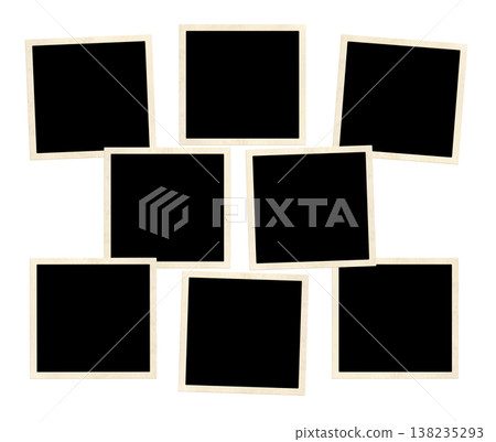Template collage with eight retro frame photos. Moodboard pictures album grid for scrapbooking. Vintage style mood board layout. Isolated on white background. Copy space for your text and photo Template collage with eight retro frame photos. Moodboard pictures album grid for scrapbooking. Vintage style mood board layout. Isolated on white background. Copy space for your text and photo 138235293