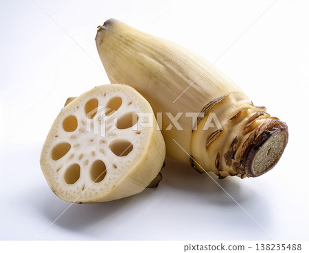 蓮藕食物圖片，置於白色背景 | 蔬菜圖片 138235488