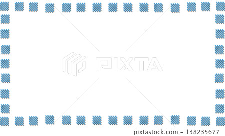 Blue silver gradient frame with chess grid by sides 138235677