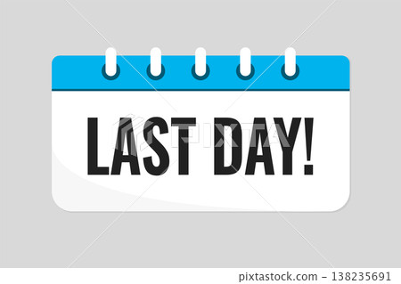 Countdown daily page calendar icon - Last day Countdown daily page calendar icon - Last day 138235691