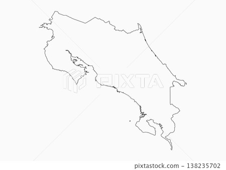 Vector outline map Costa Rica, line border country Vector outline map Costa Rica, line border country 138235702