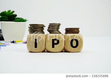 Stack of coins with wood blocks with "IPO (Interest Paid On)" Financial concept Stack of coins with wood blocks with "IPO (Interest Paid On)" Financial concept 138235896