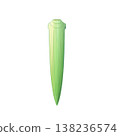 A watercolor-style illustration of okra without a stem. 138236574
