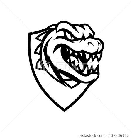 Crocodile e sport logo vector illustration design templates simple and modern concept Crocodile e sport logo vector illustration design templates simple and modern concept 138236912
