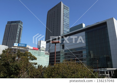 Scenery in front of Yokohama Station Scenery in front of Yokohama Station 138237048