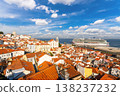 Alfama Oldest Neighborhood and Big Cruise Ship on Sunny Day. Lisbon, Portugal 138237232