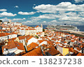 Alfama Oldest Neighborhood and Cruise Ship on Sunny Day. Lisbon, Portugal 138237238