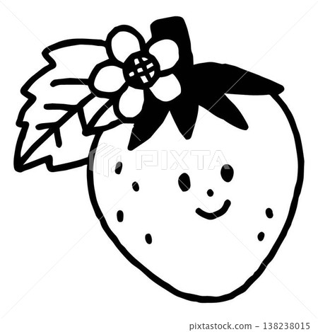 Cute strawberry icon (monochrome) that can be used for letters and messages. Cute strawberry icon (monochrome) that can be used for letters and messages. 138238015