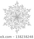 Coloring page with ethnic flowers ornament. Black and white mandala. Ornamental round pattern 138238248