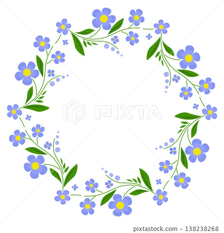 Mandala of flowers in folk style. Flower wreath Mandala of flowers in folk style. Flower wreath 138238268