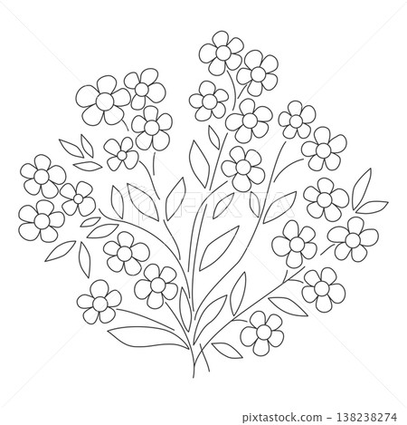 black white classic bouquet of summer flowers black white classic bouquet of summer flowers 138238274
