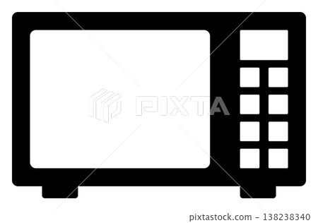 Simple monochrome icon of a microwave oven Simple monochrome icon of a microwave oven 138238340