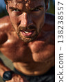 Hybrid athlete on trail at sunrise. 138238557