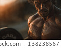Hybrid athlete on trail at sunrise. 138238567