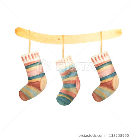 christmas socks watercolor christmas socks watercolor 138238990