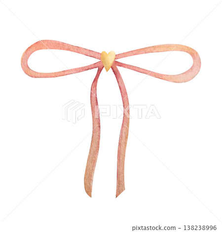 tied bow watercolor illustration tied bow watercolor illustration 138238996