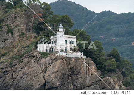 Portofino lighthouse on rocky cliff in Portofino, Italy Portofino lighthouse on rocky cliff in Portofino, Italy 138239145