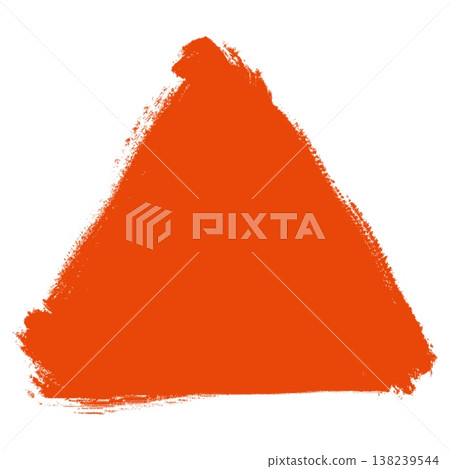 Triangle drawn with a brush, filled in with vermilion. 138239544
