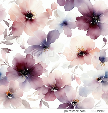 Collection of delicate watercolor wildflower seamless patterns with soft pastel and earthy tones Collection of delicate watercolor wildflower seamless patterns with soft pastel and earthy tones 138239985