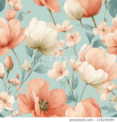 Collection of delicate watercolor wildflower seamless patterns with soft pastel and earthy tones Collection of delicate watercolor wildflower seamless patterns with soft pastel and earthy tones 138240094