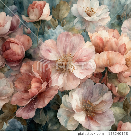 Collection of delicate watercolor wildflower seamless patterns with soft pastel and earthy tones Collection of delicate watercolor wildflower seamless patterns with soft pastel and earthy tones 138240158
