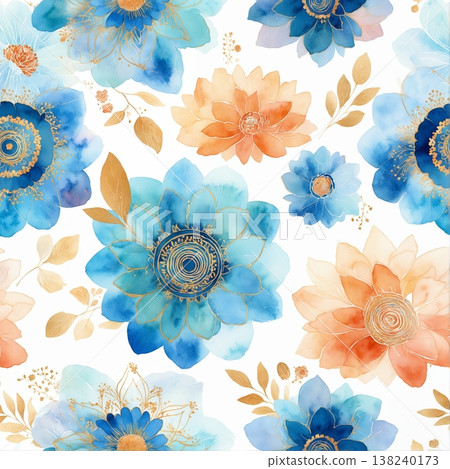 Collection of delicate watercolor wildflower seamless patterns with soft pastel and earthy tones Collection of delicate watercolor wildflower seamless patterns with soft pastel and earthy tones 138240173