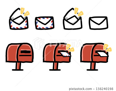 信件和郵筒的插圖 信件和郵筒的插圖 138240198