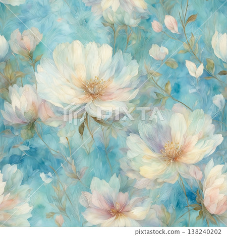 Collection of delicate watercolor wildflower seamless patterns with soft pastel and earthy tones 138240202