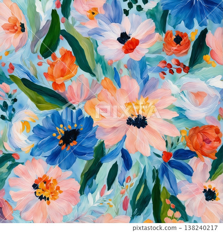 Collection of delicate watercolor wildflower seamless patterns with soft pastel and earthy tones 138240217