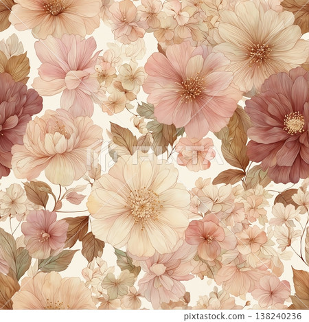 Collection of delicate watercolor wildflower seamless patterns with soft pastel and earthy tones Collection of delicate watercolor wildflower seamless patterns with soft pastel and earthy tones 138240236