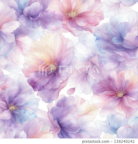 Collection of delicate watercolor wildflower seamless patterns with soft pastel and earthy tones Collection of delicate watercolor wildflower seamless patterns with soft pastel and earthy tones 138240242