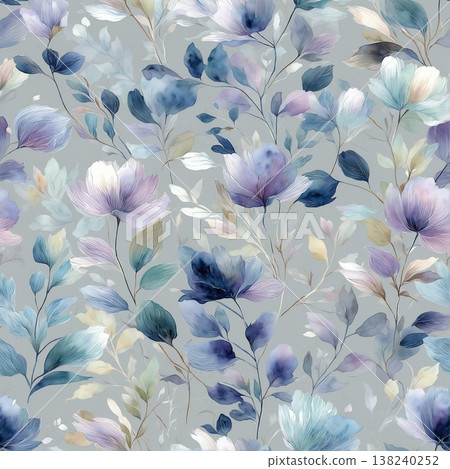 Collection of delicate watercolor wildflower seamless patterns with soft pastel and earthy tones Collection of delicate watercolor wildflower seamless patterns with soft pastel and earthy tones 138240252