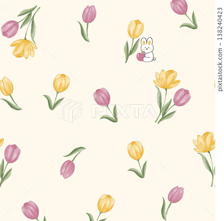 Collection of delicate watercolor wildflower seamless patterns with soft pastel and earthy tones 138240423