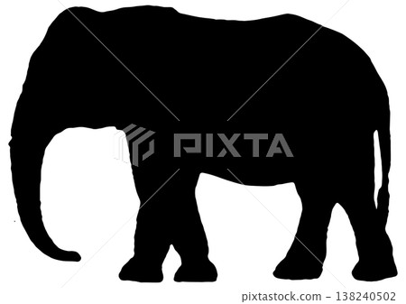 Silhouette of a walking elephant Silhouette of a walking elephant 138240502