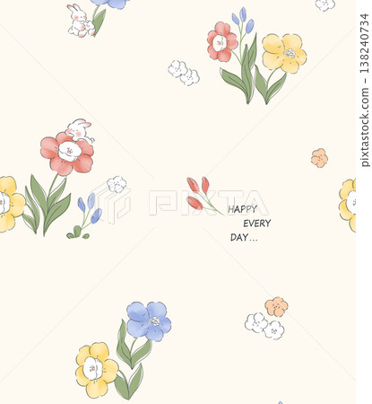 Collection of delicate watercolor wildflower seamless patterns with soft pastel and earthy tones Collection of delicate watercolor wildflower seamless patterns with soft pastel and earthy tones 138240734