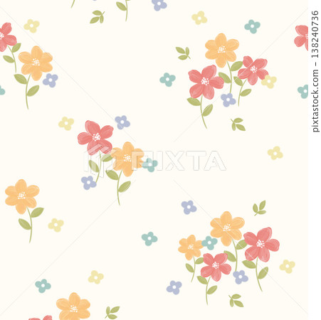 Collection of delicate watercolor wildflower seamless patterns with soft pastel and earthy tones Collection of delicate watercolor wildflower seamless patterns with soft pastel and earthy tones 138240736