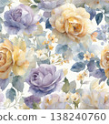 Collection of delicate watercolor wildflower seamless patterns with soft pastel and earthy tones 138240760