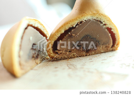 巧克力饅頭橫切面 巧克力饅頭橫切面 138240828