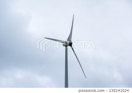 Renewable Energy Turbine Rotating on Farm Land 138241024